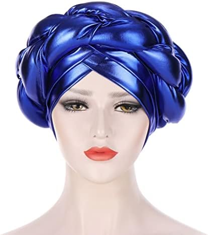 SawQf אופנה משי בהיר משי טוויד צמה טורבן כובע חיג'אב ליידי ראש מנוע לנשים אביזרי שיער נשירת שיער