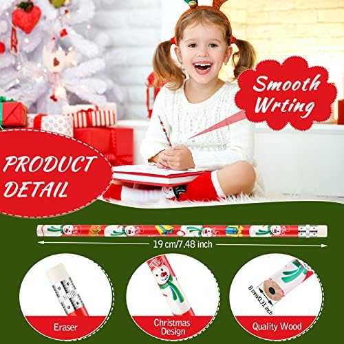 עפרונות חג המולד עפרונות חג המולד לחג חג המולד לילדים מיני עפרונות עץ חג המולד ומחקים דפוסים שונים