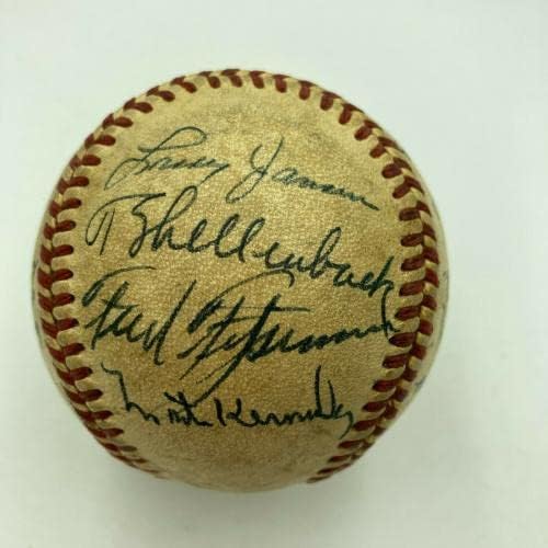 רוס הודג'ס הארי קארי ארני הרוול 1953 ענקים שידור חתימת בייסבול PSA - כדורי בייסבול עם חתימה