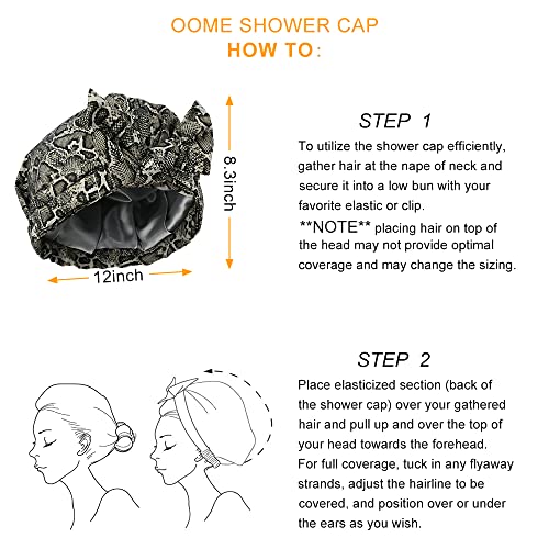 4 חתיכות של כובע מקלחת Oome, שיפור כובע מקלחת איכותי משופר לנשים, קל משקל, עמיד למים, שימוש חוזר
