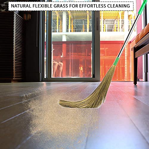 מטאטא רצפה של Zureni Zn-Br06 עם רך טבעי ללא אבק דשא אבק מקל ארוך ג'הדו לניקוי משרדי מזווה ביתי