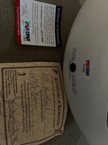 ווילי בראון אוטומטית חתמה על חתימה חתימה על חתימה PSA/DNA כדורגל NFL America Ball - כדורגל חתימה