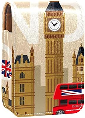 שפתון מקרה עם מראה רטרו לונדון בריטניה בריטי דגליםסמלים גלוס מחזיק נייד שפתון אחסון תיבת נסיעות איפור