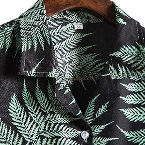 חולצות XXBR לגברים וינטג 'כפתור נוח מזדמן הוואי משובץ הדפס חוף חוף שרוול קצר חולצה חולצה שרוול קצר מעל