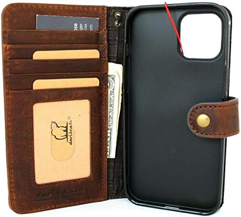 ג ' אפו אמיתי עור מקרה לאייפון 13 ספר ארנק בעבודת יד כיסוי יוקרה אשראי כרטיסי רך מחזיק בציר בעבודת יד