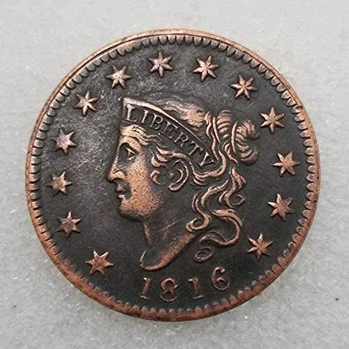 1816 העתק עתיק בחינם מטבע זיכרון מטבע אמריקאי מזל ישן מטבע ישי