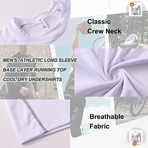 Abtioyllz 3 חבילות חולצות דחיסה לגברים חולצות אימון אתלטיות שרוול ארוך