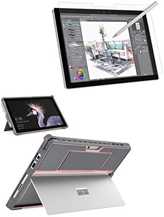 מארז הכיסוי המחוספס של Moko All-in-One מגן עם מגן מסך נייר דומה, התואם ל- Microsoft Surface Pro 7 /