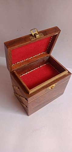 3 קופסת תכשיטים מעץ מנגו בעבודת יד מתקפלת לנשים מארגן תכשיטים פריטי מתנה