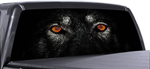 Vuscapes בודד עיני זאב אחורי חלון אחורי משאית גרפיקה-דק-שטח תצוגה דרך ויניל