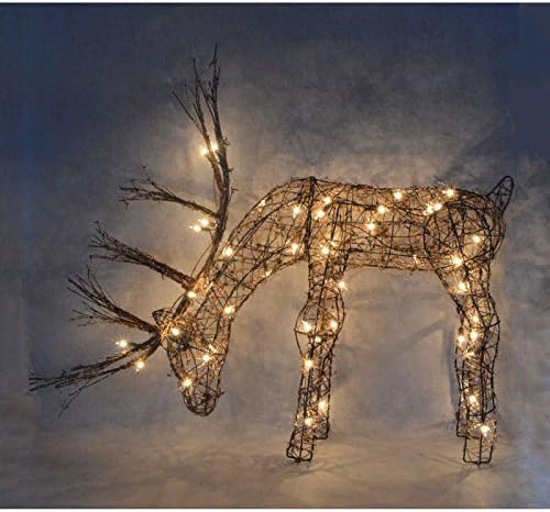 תאגיד אלפיני חיצוני/מקורה ראטאן רעייה אייל עם אורות - קישוט לחג המולד וחג לחצר - 24 אינץ '