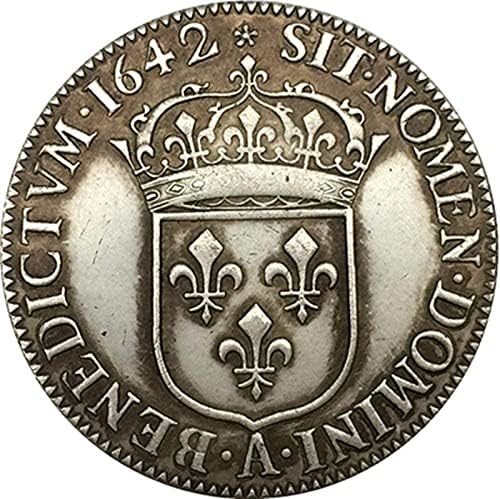 1642 מטבע צרפתי טהור נחושת מצופה מכסף מטבעות מטבעות אוסף CollectionCoin Collection מטבע זיכרון