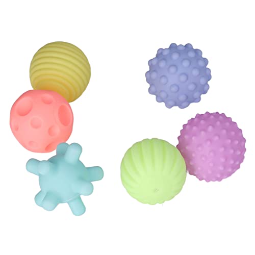 טופינקן כדור מרקם לתינוק, 6 יחידות תינוקות צבעוניים מצחיקים רך סחיטה סחיטה סחיטה סט צעצועים חושים, צעצועים