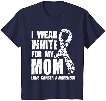 מודעות לסרטן ריאות חולצה-אני לובש לבן לאמא שלי