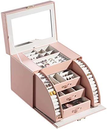 UXZDX Cujux קופסת תכשיטים גדולה עם תצוגת מראה אחסון אחסון ארון עגיל עגיל מארגן תכשיטים קופסאות מתנה
