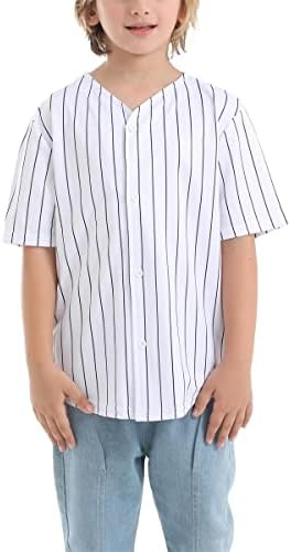 כפתור הבייסבול של ילד MowBeat Boy Down Jersey שרוול קצר של הילד בנות היפ הופ טורט חולצות ספורט לילדים