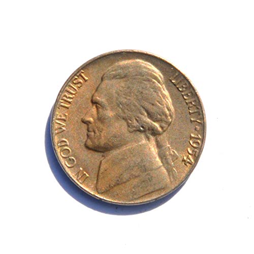 1954 ג'פרסון ניקל דיוקן ראשון מטבע 5 סנט פרטים טובים מאוד