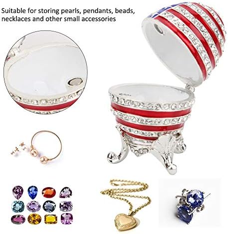 ביצת פסחא אמייל, קופסא תכשיט תכשיטים ייחודית עם אמייל עשיר ואבני חן נוצצות מושלם לאחסון תכשיטים מתנה