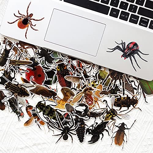 50 חבילות חרקים מציאותיים מדבקות באגים בקבוקי מים מחשב נייד טלפון אופנוע מחשב גיטרה סקייטבורד