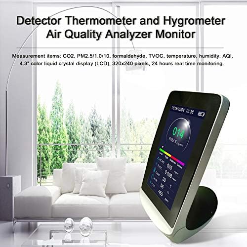 Walnuta דיגיטלי רב -פונקציונלי CO2 PM2.5 PM1.0 PM10 HCHO TVOC גלאי מדחום Hygrometer Air Analyzer Monitor