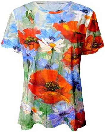 נשים של קיץ חולצות ואן גוך ציור מודפס חולצה פרחוני ציור גרפי טי אימפרסיוניסטי שמן ציור חולצות