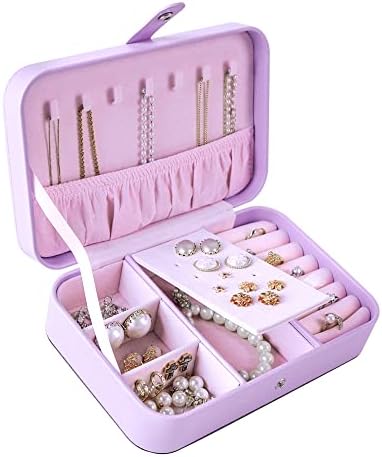 קופסת תכשיטים של קנדל, מארגן תכשיטים ניידים קטנים מארז תכשיטים מיני לנשים, מארגן מכוסה, קופסאות אחסון