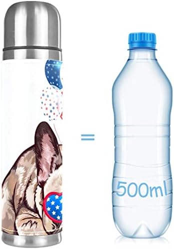 Lilibeely 17 גרם ואקום מבודד נירוסטה בקבוק מים ספורט ספורט קפה ספל ספל בקבוק עור אמיתי עטוף BPA בחינם,