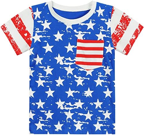 בנים פעוטות של אולה 4 ביולי חולצת טריקו לילדים דגל אמריקאי חולצות טריקו פטריוטיות טיז עצמאות יום עצמאות
