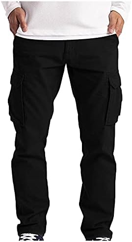 1 גברים של עסקי עבודה מכנסיים ספורט מזדמן מטען מכנסיים קל משקל ישר רגל מכנסיים דק רב כיס מכנסיים
