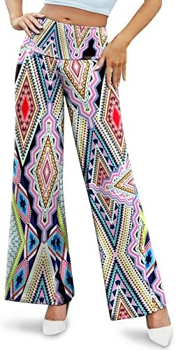 ארולינה נשים של נמתח רחב רגל פאלאצו טרקלין מכנסיים מקרית קומפי גבוהה מותן פאלאצו מכנסיים