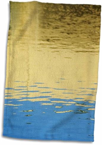 תלת מימד השתקפויות מים כחולים זהב TWL_35254_1 מגבת, 15 x 22