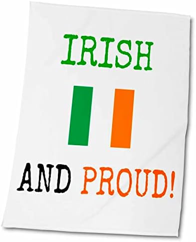 אותיות איריות וגאווה, ירוקות וכתומות עם תמונה של אירלנד. - מגבות