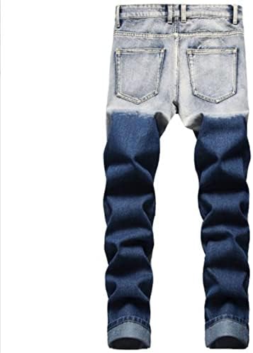מכנסי ג'ינס רזים של Maiyifu-GJ, רזים לגברים הרסו מכנסי עיפרון ג'ינס במצוקה, מכנסי אופנוען שטופים מזדמנים