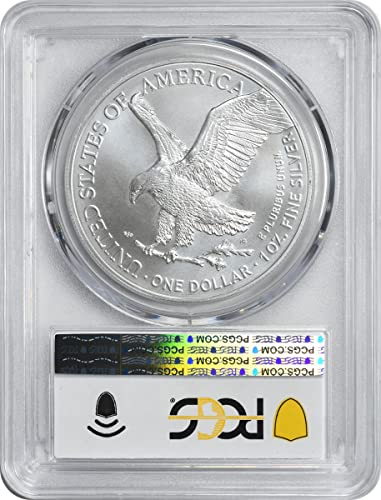 2023 W $ $ 1 American Silver Eagle Dollar, Strike First, הכה ב- West Point Label, No Mint Mark PCGS