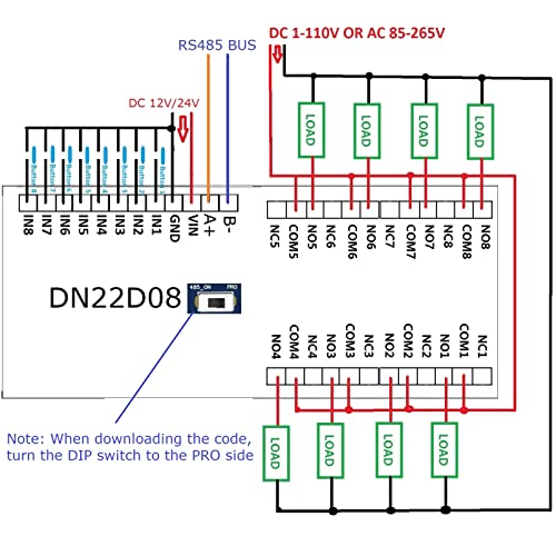 8 ערוצים DC 12V מודול מגן ממסר RS485 PLC MODBUS IO מרחיב לוח עירום ללא מעטפת