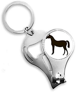 חיה שחורה של סוס שחור מציגה ציפורניים טבעת ניפר טבעת שרשרת מפתח בקבוקים