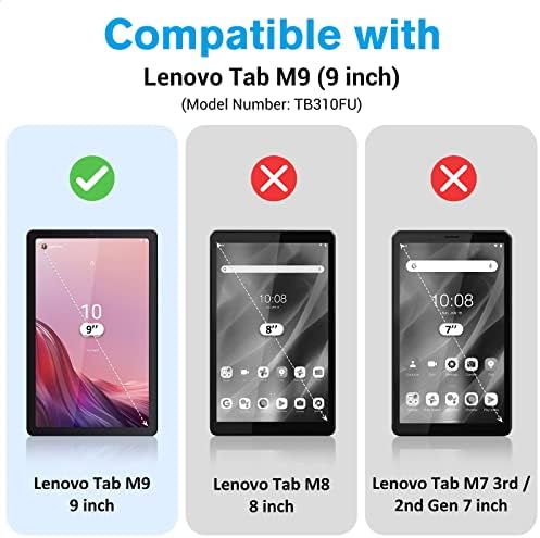 Procase 2 Pack Protector עבור Lenovo Tab M9 9 אינץ '2023, שומר סרט מסך זכוכית מזג עבור 9 Lenovo Tab